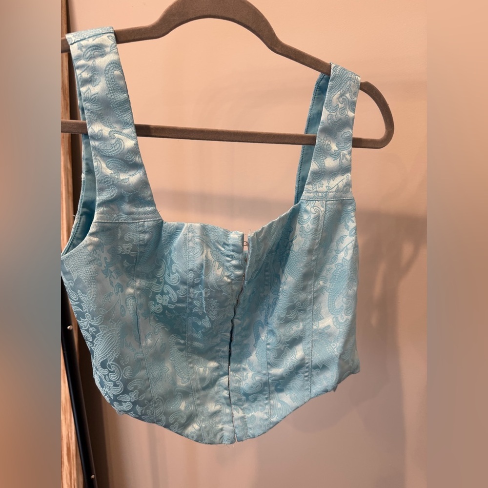 Princess Polly Light Blue Satin Top